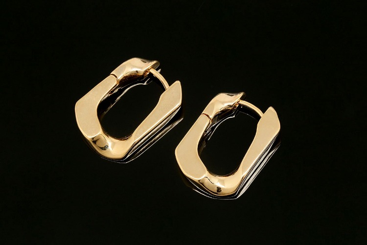 [도매] E853-금도금 사각 볼드 귀고리 (10쌍)