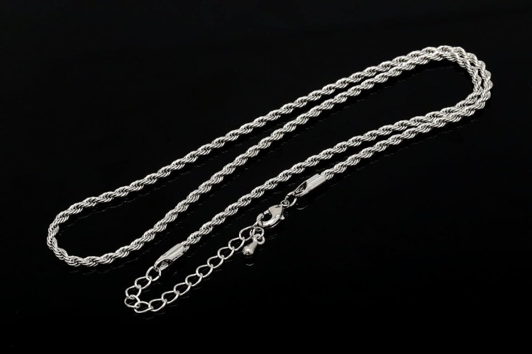 [도매] R009-삼원 합금 도금 코팅 FR 0.5 Rope Chain 41cm+5cm (20개)