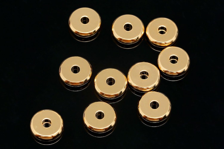 CH6134-금도금 8mm 메탈 비즈 론델 (10개) 요일발송